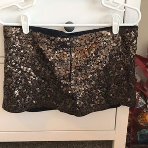 Express Bronze Sequin Shorts